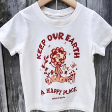 Load image into Gallery viewer, T-shirt Keep Our Earth a Happy Place Whisper White - Tales Of Indie